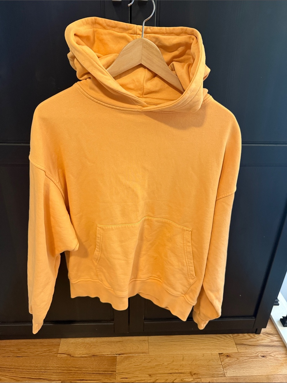Women's Peach Hooded Pullover Sweatshirt colorful standard brand.